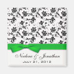 Green Bow Wedding Flower Magnet