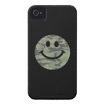 Green Camo Smiley Face iPhone 4 Case-Mate Case