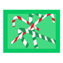 Green Candy Canes Postcards