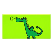 Green Cartoon Dragon Picture Card