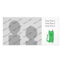 Green Cat. Photo Card Template
