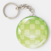 Green Chequered Sphere Key Chain