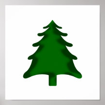 Green Christmas Tree Satin Edges Graphic Shape.png Print