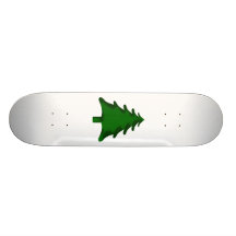Green Christmas Tree Satin Edges Graphic Shape.png Skate Decks