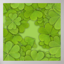 Green Clovers Poster