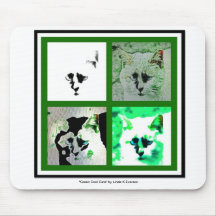 Green Cool Cats Mousepads