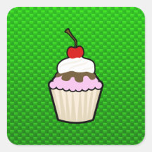 Green Cupcake Stickers