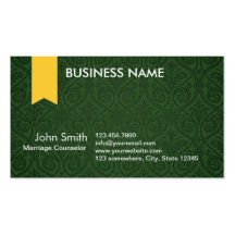 Green Damask Marriage Counseling Business Card