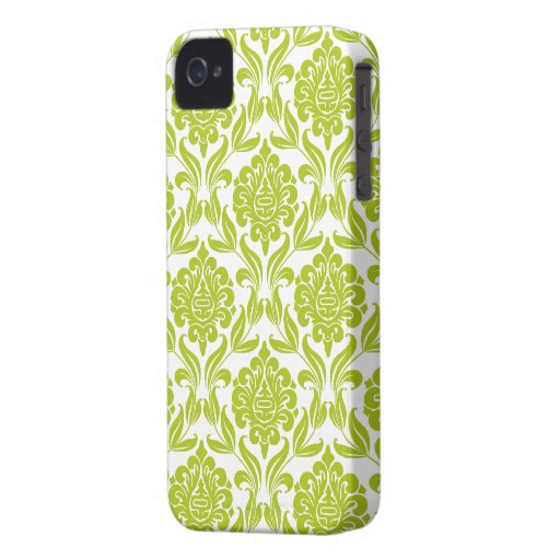 Green Damask Pattern iPhone 4 Covers