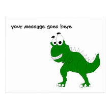 green dinosaur postcards