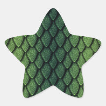 Green Dragon Scales Star Stickers