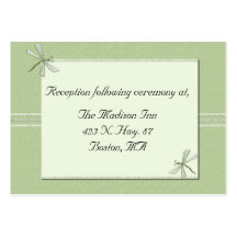 Green dragonfly Wedding enclosure cards Business Card Templates