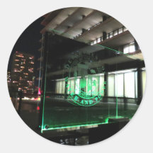 Green DWP Sign Round Stickers