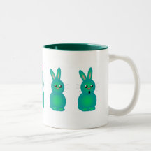 Green Easter Bunnies Coffee Mugs