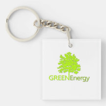 Green Energy supporter Square Acrylic Key Chain