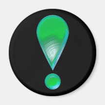 Green Exclamation Mark Magnet