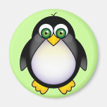 Green Eyed Penguin Cartoon Refrigerator Magnet