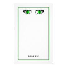 Green Eyes Custom Stationery
