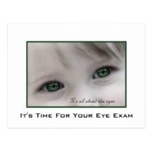 Green Eyes Eye Exam Appointment Reminder Post Card