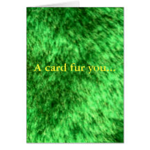 Green Faux Fur Greeting Cards