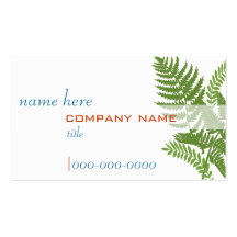 Green Fern Leaves Profile Card Business Card Template