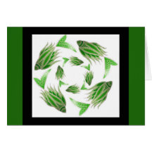 Green Fish Circling Card