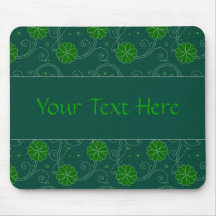 green Floral Mouse Mats