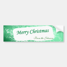 Green Floral Wine Label Bumper Sticker