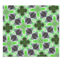 Green flower pattern photographic print