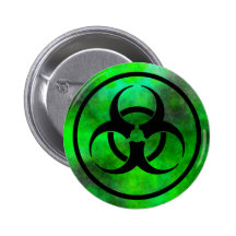 Green Fog Biohazard Symbol Button