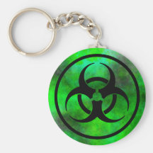 Green Fog Biohazard Symbol Keychain