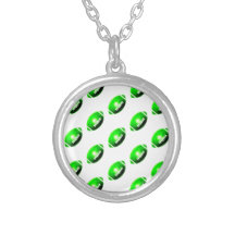 Green Football Pattern Personalized Necklace