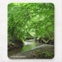 Green Forest Stream Mousepad.