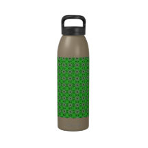 Green Four Leaf Clovers Reusable Water Bottle