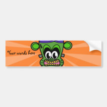 Green Frankenstein monkey Bumper Stickers