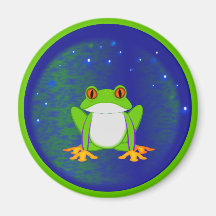 Green Frog Refrigerator Magnets