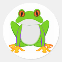 Green Frog Round Sticker
