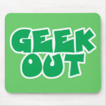 Green Geek Out Text Design Mousemat