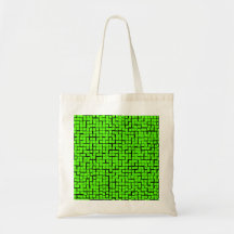 Green geometric pattern tote bag