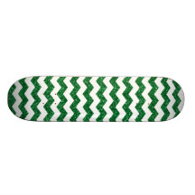 Green glitter chevrons skateboard