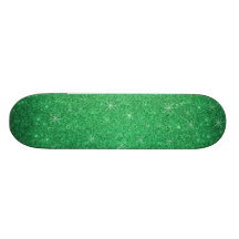 Green glitter stars custom skateboard
