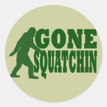 Green gone squatchin slogan text stickers