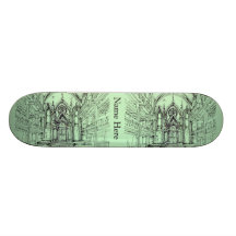 Green gothic Orensanz drawing Skate Board Deck