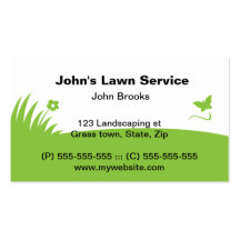 Green grass lawn care business cards