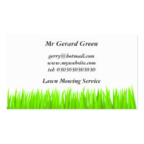 Green Grass, Lawn Mowing Service business cards