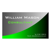Green Grey Curved, Professional Business Card