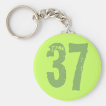 GREEN GRUNGE STYLE NUMBERS 37 KEY CHAIN