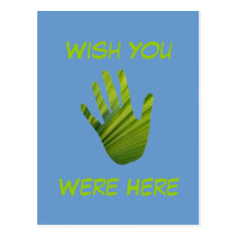 Green Hand Cut Out Postcard