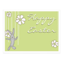 Green Happy Easter Post Card