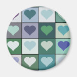 Green Heart Squares Magnets